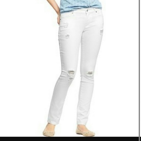 distress white jeans